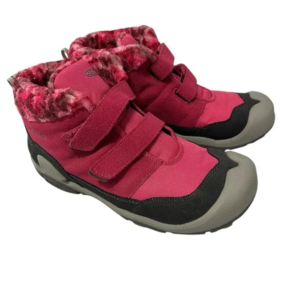 Keen Girls Knotch Chukka Boots hook/loop closure Size 7 pink - Picture 3 of 12